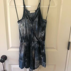 Blue tie dye romper